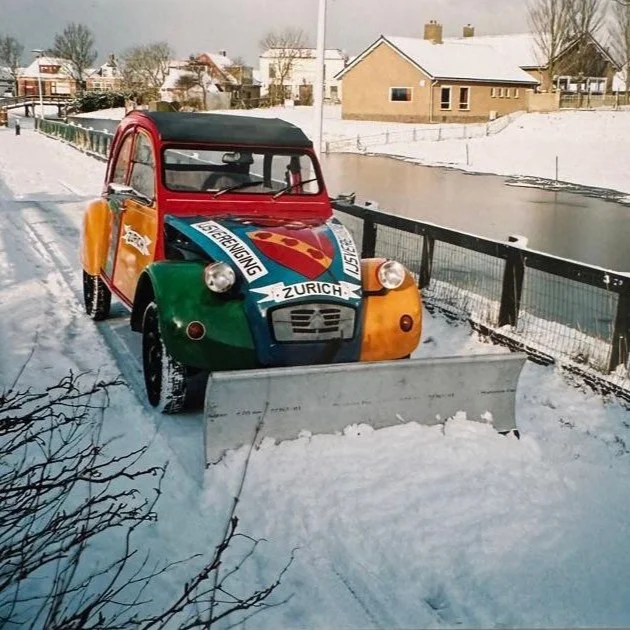 Johannes als sneeuwschuiver